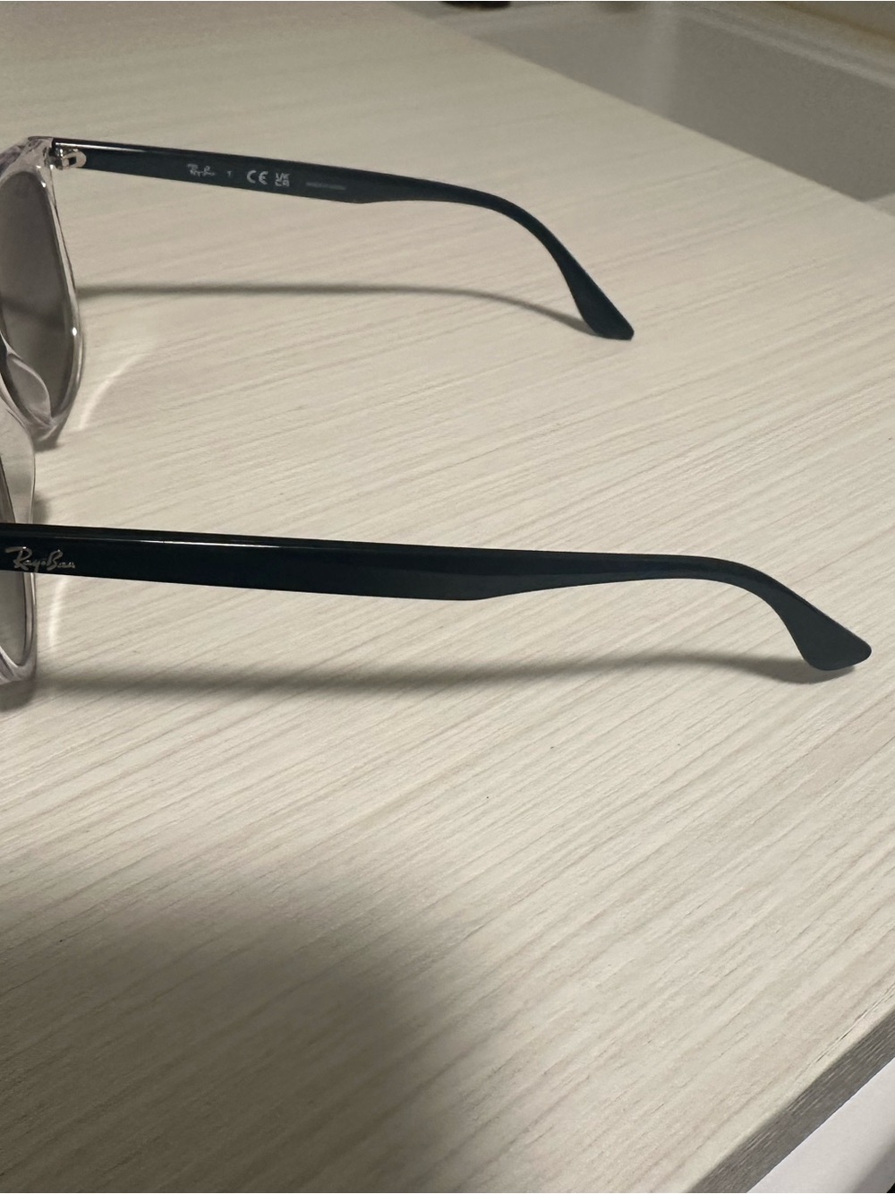 Ray-Ban Clear Frame Sunglasses with Black Temples - Picture 4 of 5